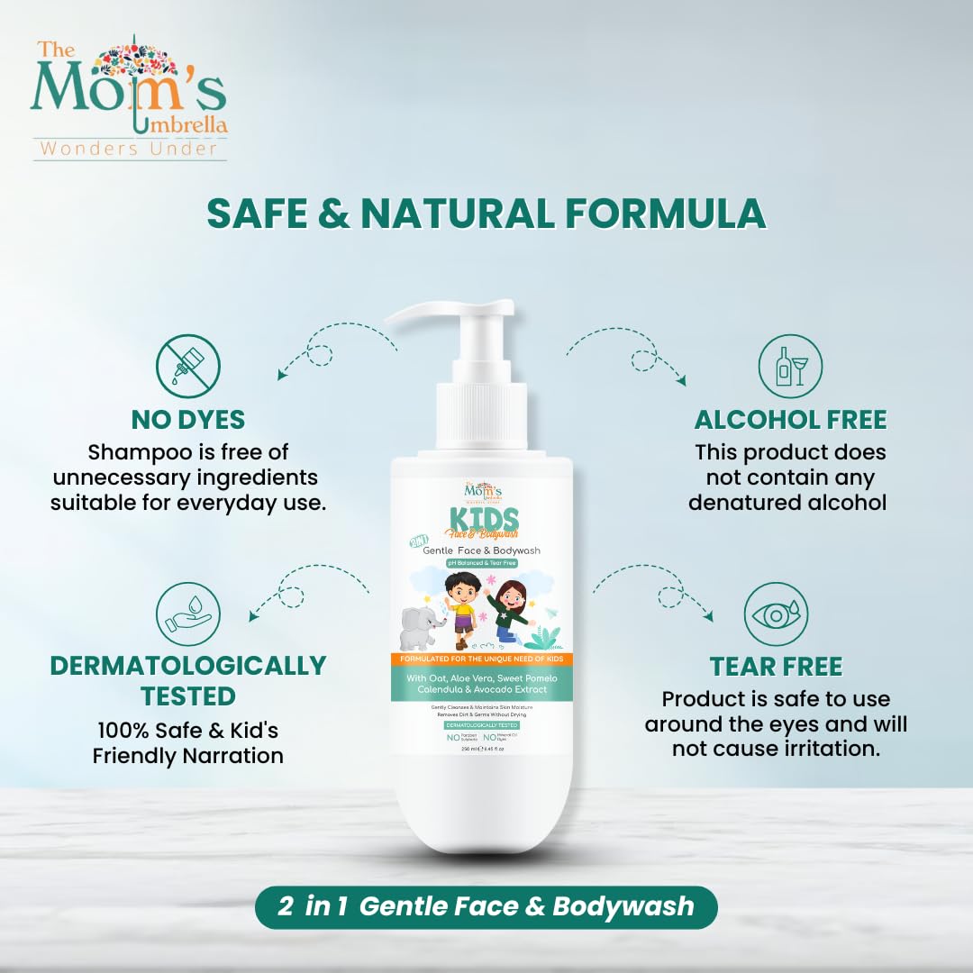 Gentle Face & Body Wash for Kids – 250 ml | Soft on Skin, Tear-Free