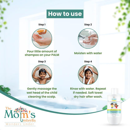 Kids Conditioning Shampoo – 100% Vegan with Rosemary, Oat, Passion Fruit, Ginger & Chamomile (Age 4+ Years)