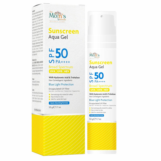 SPF 50+ Sunscreen Light Gel | Ultra-Light Aqua Gel | UV A/B & Blue Light Shield | Fades Pigmentation | Brighter Skin